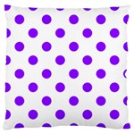 Polka Dots - Violet on White Large Cushion Case (One Side)