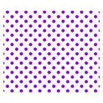 Polka Dots - Violet on White Double Sided Flano Blanket (Small)