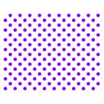 Polka Dots - Violet on White Double Sided Flano Blanket (Medium)