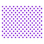 Polka Dots - Violet on White Double Sided Flano Blanket (Large)