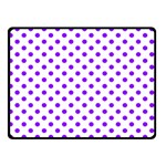 Polka Dots - Violet on White Double Sided Fleece Blanket (Small) (Two Sides)