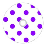 Polka Dots - Violet on White CD Wall Clock