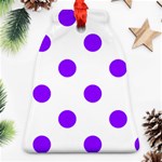 Polka Dots - Violet on White Bell Ornament (Two Sides)