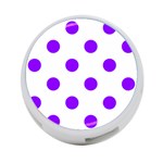 Polka Dots - Violet on White 4-Port USB Hub (Two Sides)