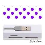 Polka Dots - Violet on White Memory Card Reader (Stick)