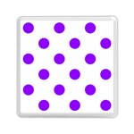 Polka Dots - Violet on White Memory Card Reader with Storage (Square)