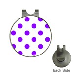 Polka Dots - Violet on White Golf Ball Marker Hat Clip