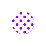 Polka Dots - Violet on White Golf Ball Marker (4 pack)