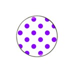 Polka Dots - Violet on White Hat Clip Ball Marker (10 pack)