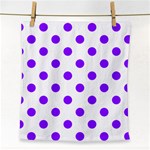 Polka Dots - Violet on White Face Towel