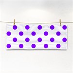 Polka Dots - Violet on White Hand Towel