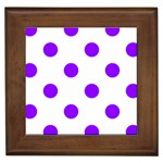 Polka Dots - Violet on White Framed Tile