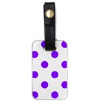 Polka Dots - Violet on White Luggage Tag (One Side)