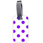 Polka Dots - Violet on White Luggage Tag (Two Sides)