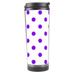 Polka Dots - Violet on White Travel Tumbler