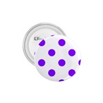 Polka Dots - Violet on White 1.75  Button