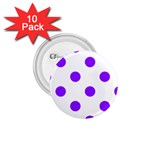 Polka Dots - Violet on White 1.75  Button (10 pack)