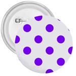 Polka Dots - Violet on White 3  Button
