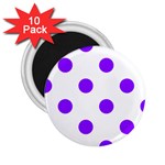 Polka Dots - Violet on White 2.25  Magnet (10 pack)