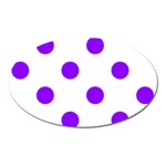 Polka Dots - Violet on White Magnet (Oval)