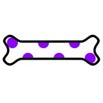 Polka Dots - Violet on White Magnet (Dog Bone)