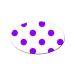 Polka Dots - Violet on White Sticker Oval (10 pack)