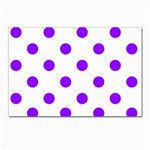 Polka Dots - Violet on White Postcard 4  x 6 