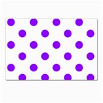 Polka Dots - Violet on White Postcards 5  x 7  (Pkg of 10)