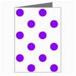 Polka Dots - Violet on White Greeting Card