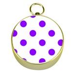 Polka Dots - Violet on White Gold Compass