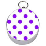 Polka Dots - Violet on White Silver Compass