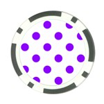 Polka Dots - Violet on White Poker Chip Card Guard