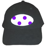 Polka Dots - Violet on White Black Cap