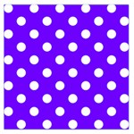 Polka Dots - White on Indigo Violet Large Satin Scarf (Square)