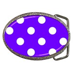 Polka Dots - White on Indigo Violet Belt Buckle