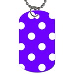 Polka Dots - White on Indigo Violet Dog Tag (One Side)