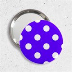 Polka Dots - White on Indigo Violet 2.25  Handbag Mirror