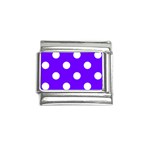 Polka Dots - White on Indigo Violet Italian Charm (9mm)