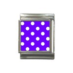 Polka Dots - White on Indigo Violet Italian Charm (13mm)