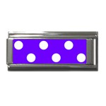 Polka Dots - White on Indigo Violet Superlink Italian Charm (9mm)