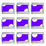 Polka Dots - White on Indigo Violet 9mm Italian Charm (9 pack)