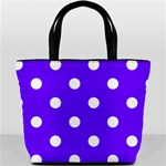 Polka Dots - White on Indigo Violet Bucket Bag