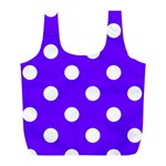 Polka Dots - White on Indigo Violet Full Print Recycle Bag (L)