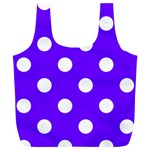 Polka Dots - White on Indigo Violet Full Print Recycle Bag (XL)