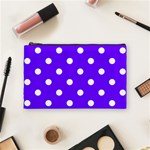 Polka Dots - White on Indigo Violet Cosmetic Bag (M)