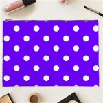 Polka Dots - White on Indigo Violet Cosmetic Bag (XXL)