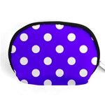 Polka Dots - White on Indigo Violet Accessory Pouch (Medium)