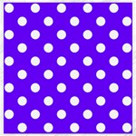 Polka Dots - White on Indigo Violet Canvas 12  x 12 