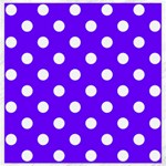 Polka Dots - White on Indigo Violet Canvas 16  x 16 