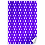Polka Dots - White on Indigo Violet Canvas 24  x 36 
